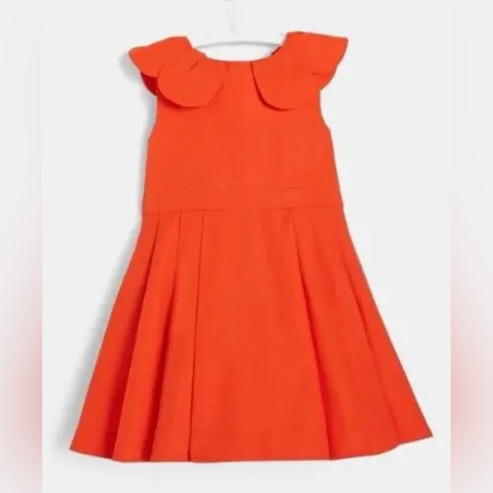 Jacadi Paris Girls Size 5 Orange Flower Petal Dress